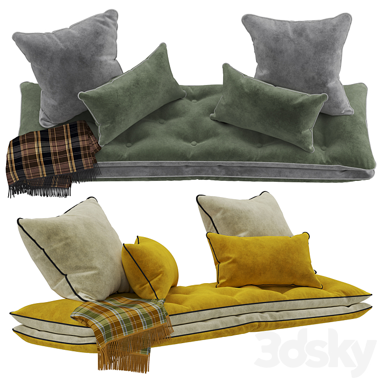 Seat pillow set 10 3D Model