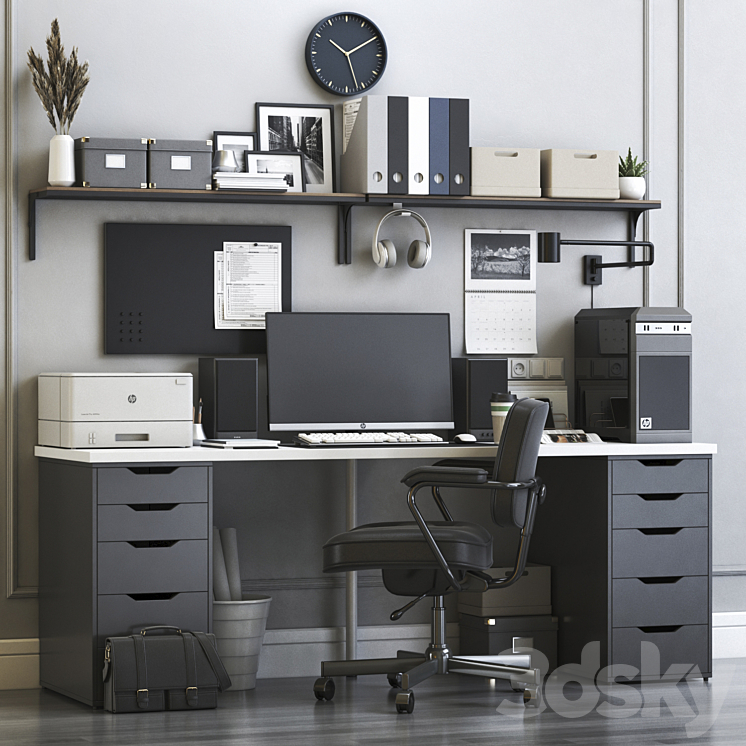 IKEA office workplace 5 3DS Max - thumbnail 1
