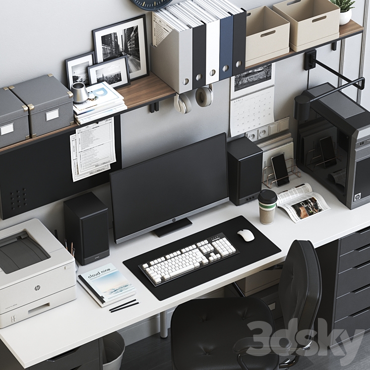 IKEA office workplace 5 3DS Max - thumbnail 2