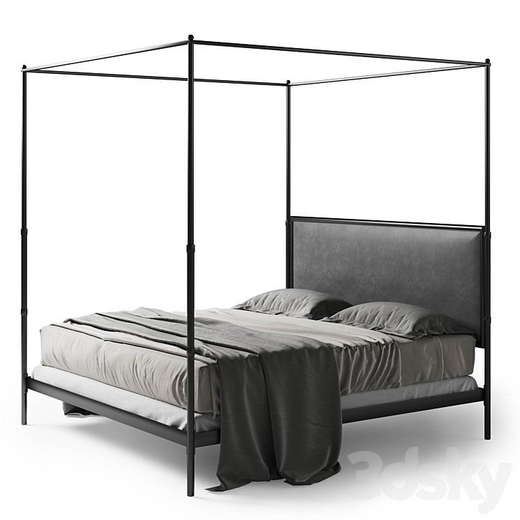 [3DSKY] Restoration Hardware French Iron Bed V1 3D Model NEW UPDATE 2023