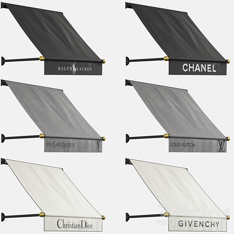 Awnings set (boutiques) 3DS Max - thumbnail 1