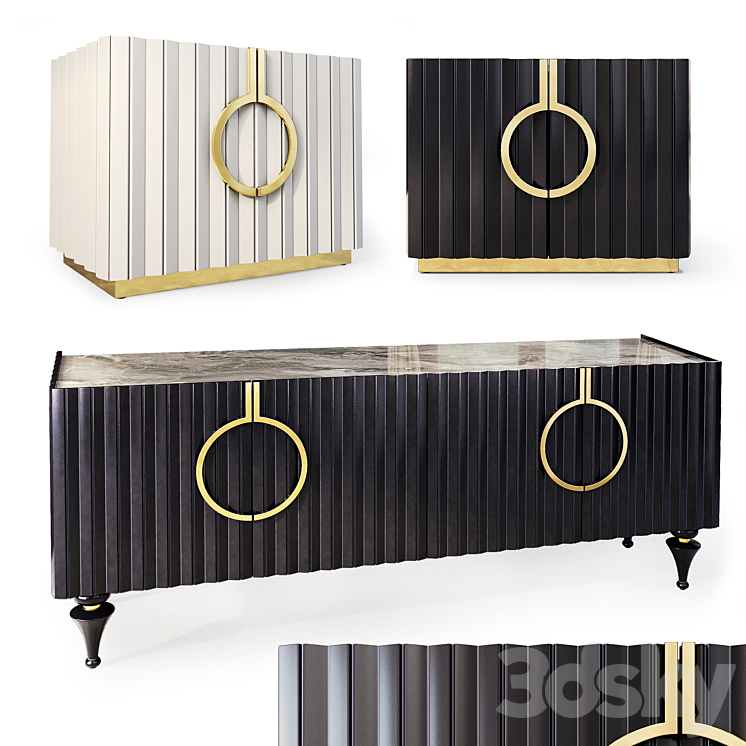 Chest and nightstand Lora. Nightstand sideboard by Evmoda 3DS Max - thumbnail 1
