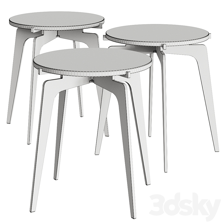 Gabriel Scott Prong Coffee & Side Tables 3DS Max - thumbnail 2