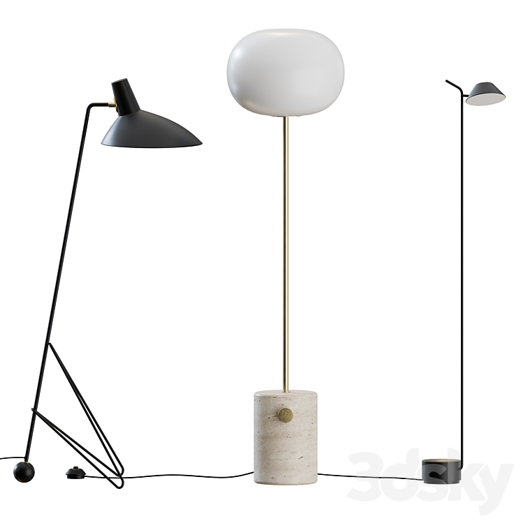 3DS MAX Floor Lamps Set 02 3DS Max