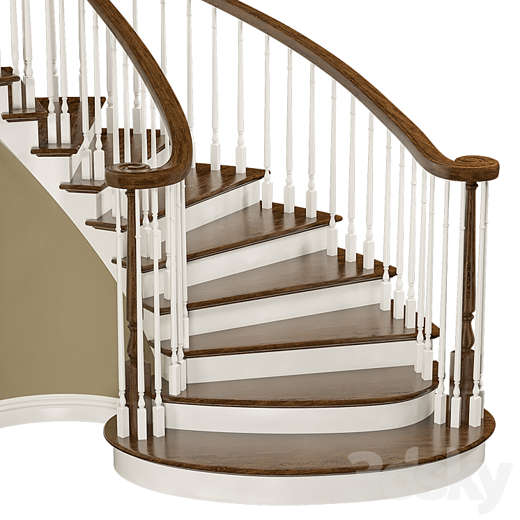 Classic style staircase 3D Model