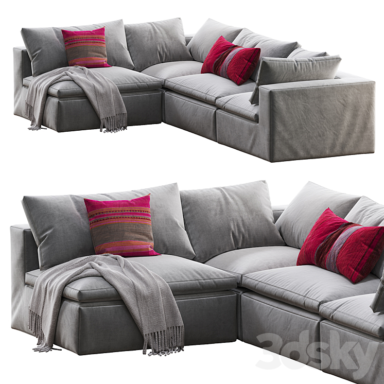 Andrew Martin - Truman Junior Gray Linen 3D Model