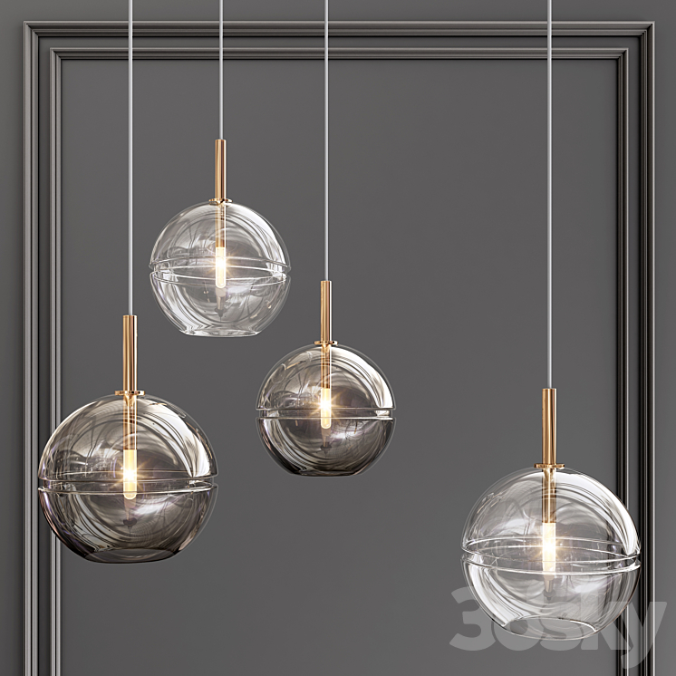 Ring Glass Art Chandelier02 3DS Max - thumbnail 1