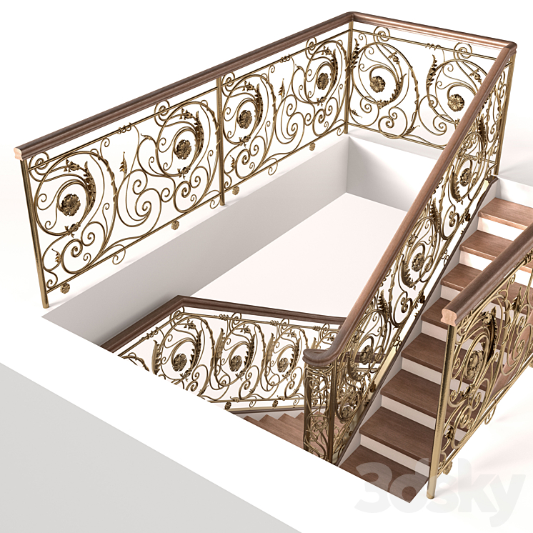 Forged stairs 3DS Max Model - thumbnail 2