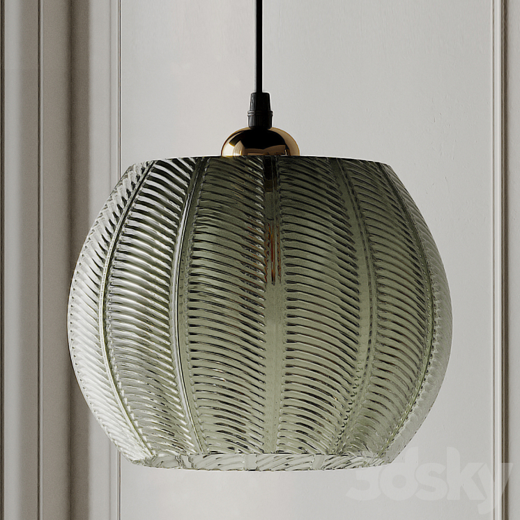 Louis Green Glass Pendant Light from Beaumonde 3DS Max - thumbnail 1