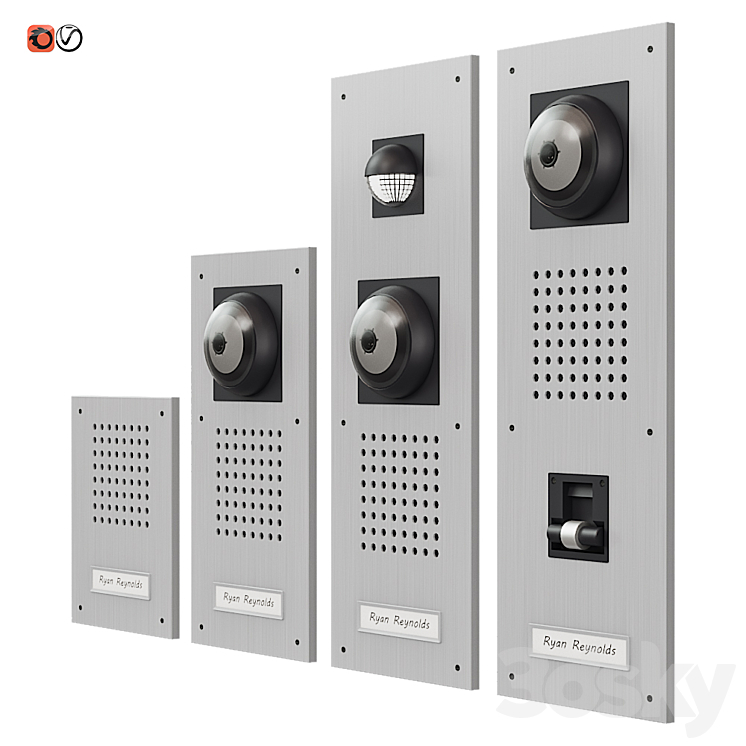 Set of on-door speakerphones Siedle Standart Versions 3D Model