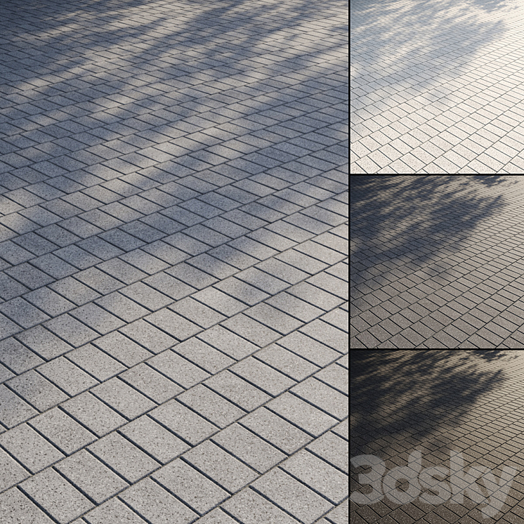 Granite paving slabs Type 4 3D Model