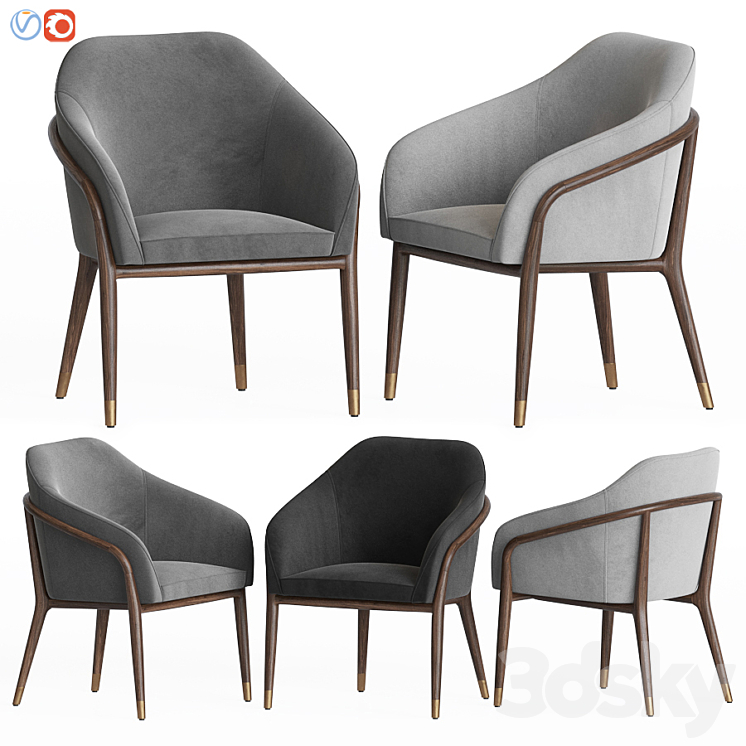 Ulivi Salotti Melodie Dining Chair Artemest 3DS Max - thumbnail 1