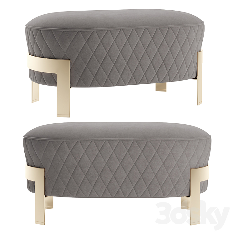 Cosmo Ottoman with metal legs 2 3DS Max - thumbnail 1