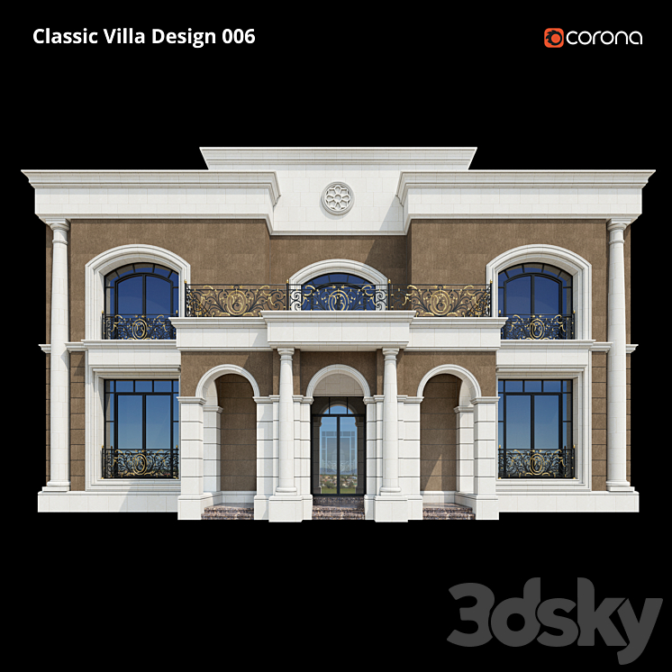 Classic Villa Design 006 3D Model