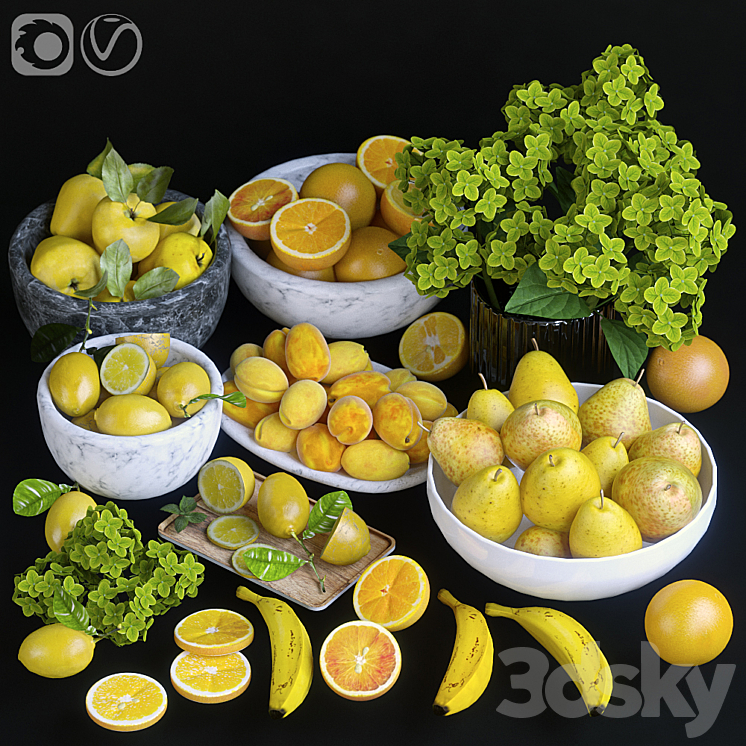 Fruits. Orange \/ yellow 3DS Max - thumbnail 1