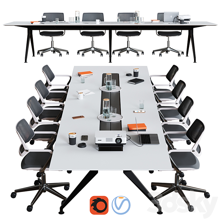 Steelcase – Conference Table 4.8 3DS Max - thumbnail 1