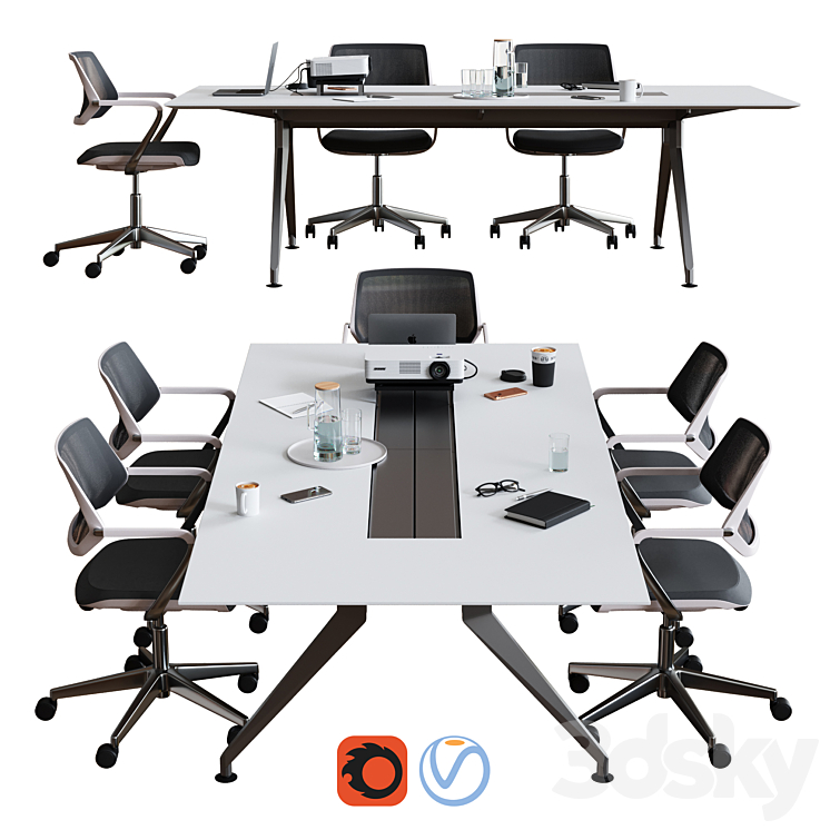 Steelcase – Conference Table 4.8 3DS Max - thumbnail 2