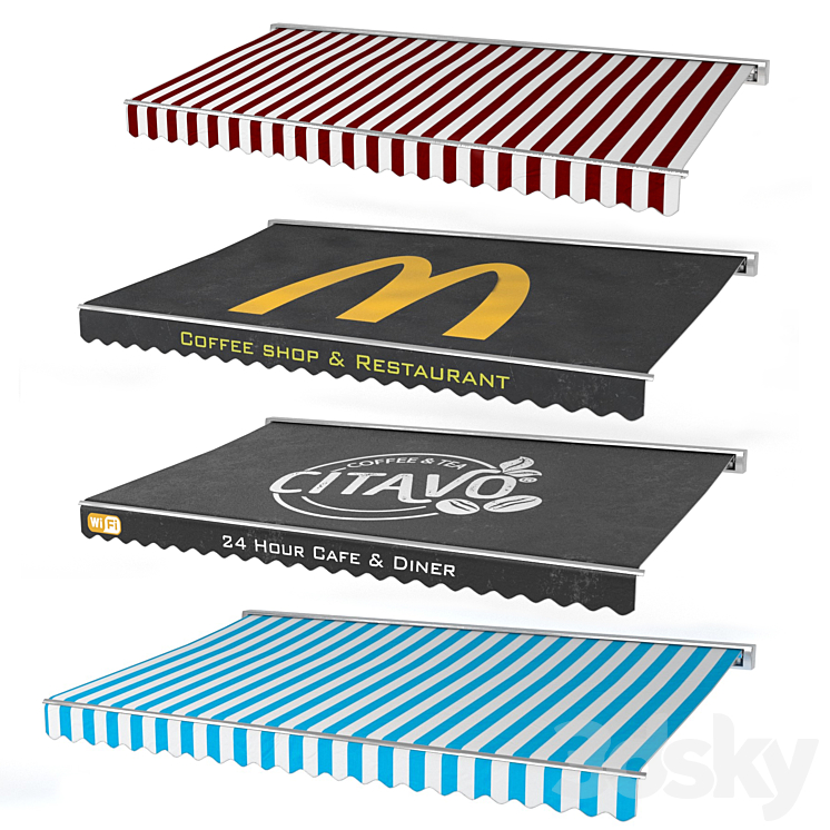 Awning set kitbash vol.03 3D Model