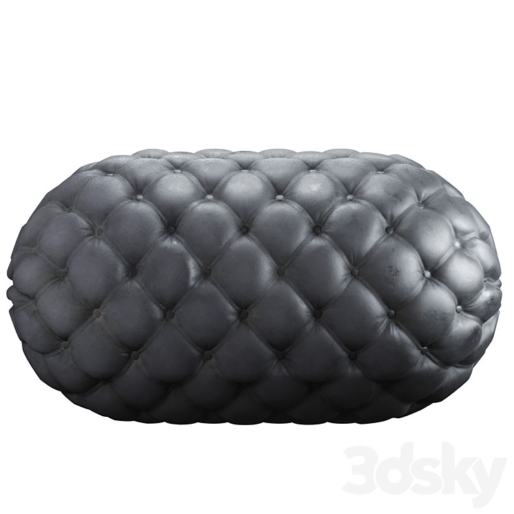 Black Chesterfield Leather 3D Model