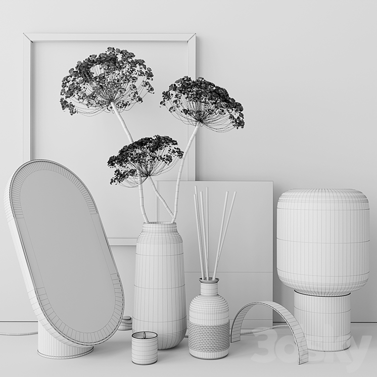Decor with heracleum 3D Model