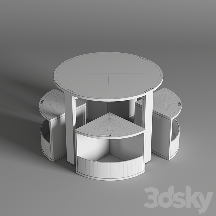 Crate and Barrel Nesting White and Natural Play Table Table + Chair