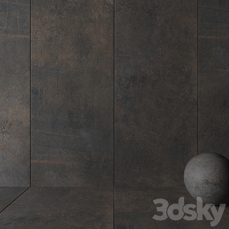 Stone Wall Tiles Etna Rust 3D Model Free