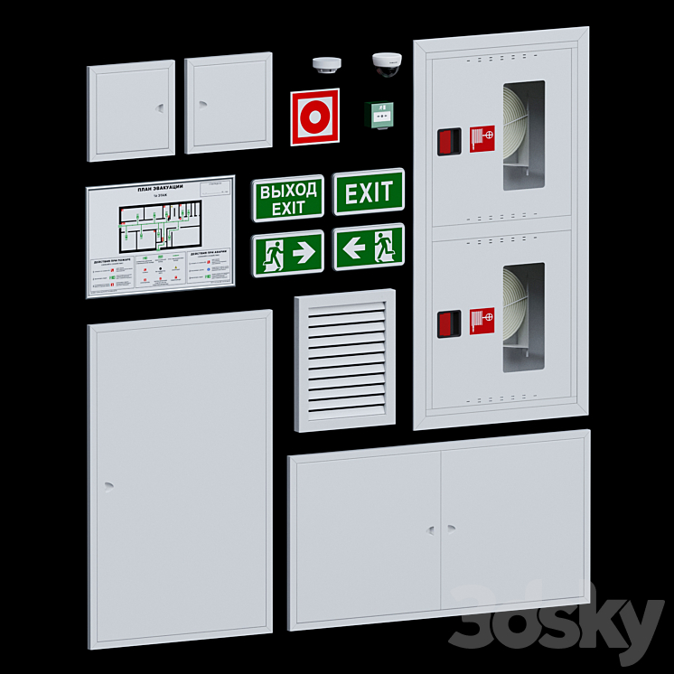 MOS fire set 3D Model