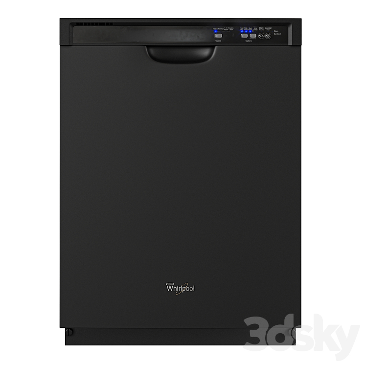 Builtin dishwasher Whirlpool WDF520PAD Kitchen appliance 3D model