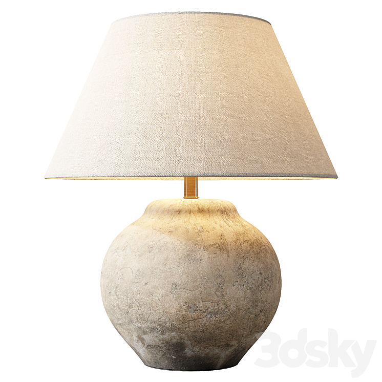 Zara Home – The lamp with ceramic base and aged effect 3DS Max - thumbnail 1