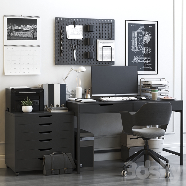 IKEA office workplace 15 3DS Max - thumbnail 1