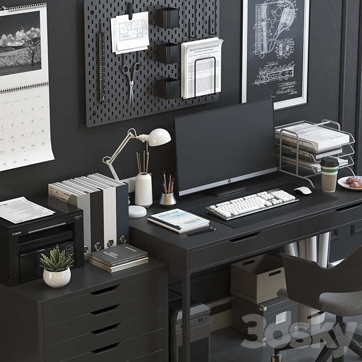 IKEA office workplace 15 3DS Max - thumbnail 2