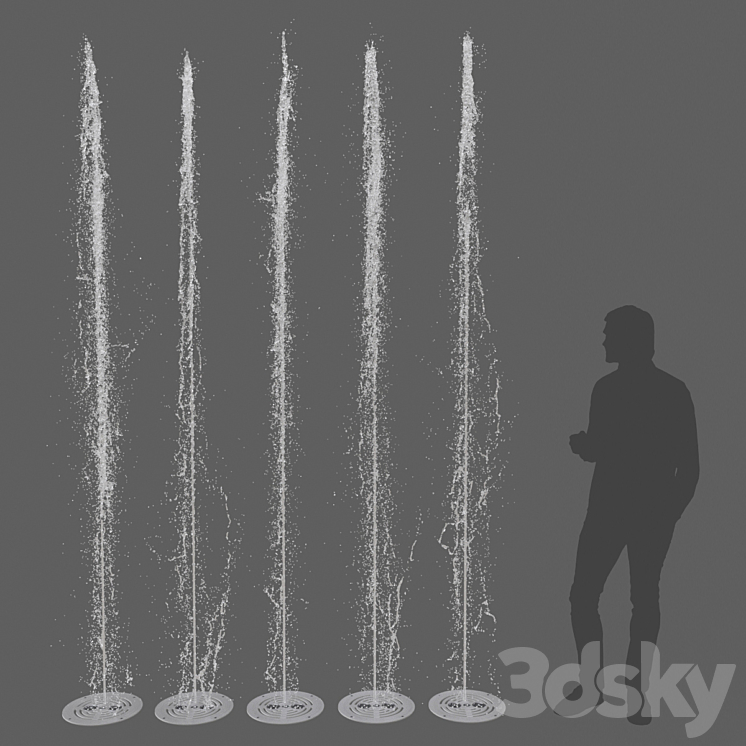 Pedestrian fountain Dry Deck KIT FPK-5000 3DS Max - thumbnail 2