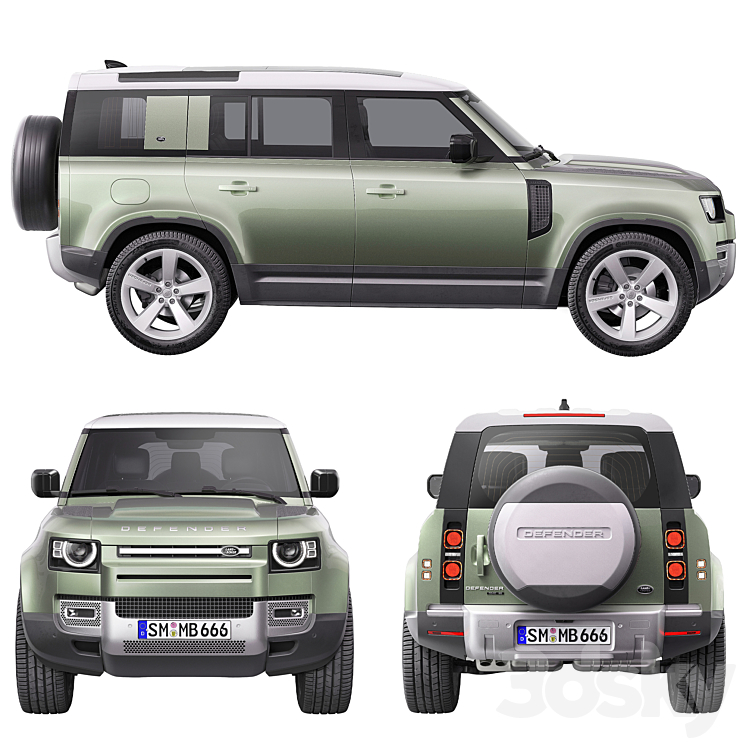 Land Rover Defender 2020 3D Model