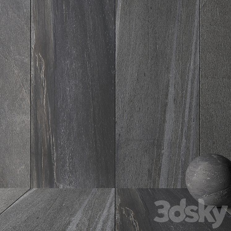 Stone Wall Santorini Gray Set 1 3D Model Free