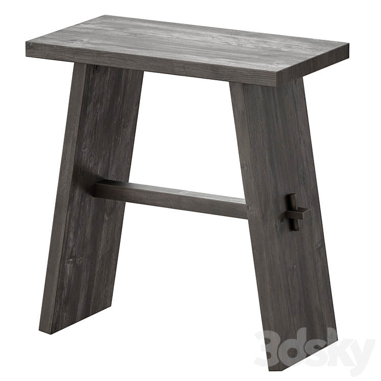 Lax Reclaimed Wood End Table (Crate and Barrel) Table 3D model