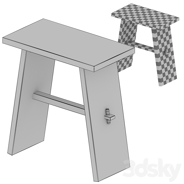 Lax Reclaimed Wood End Table (Crate and Barrel) Table 3D model