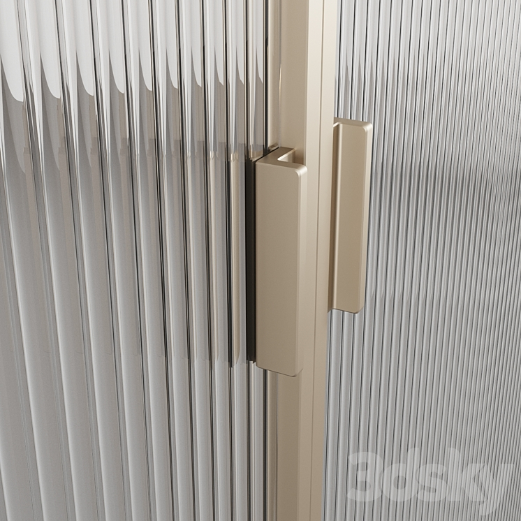 Sliding doors with embossed glass 3D Model