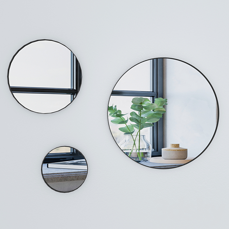 Round mirror in a metal frame - Mirror - 3D model