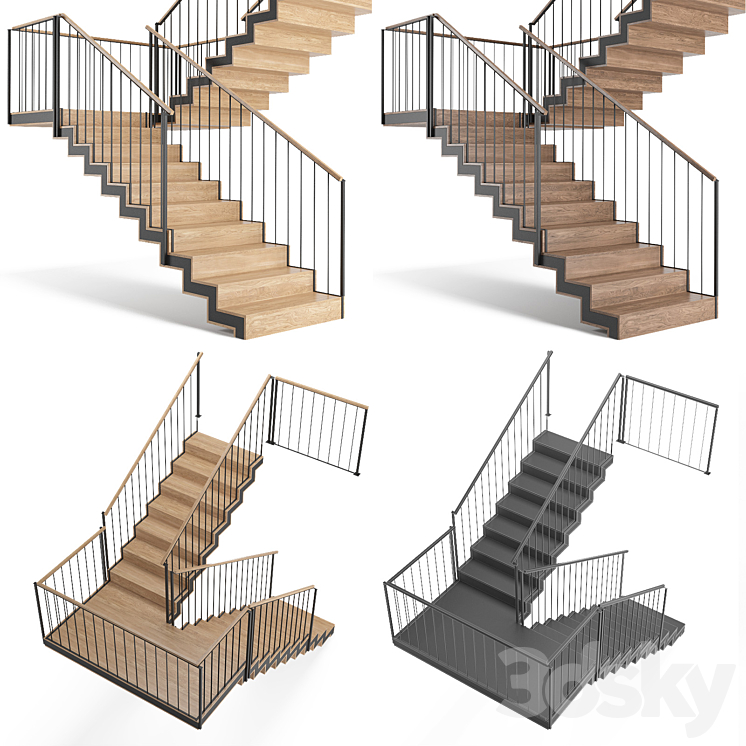 Ladder on a metal frame 3D Model