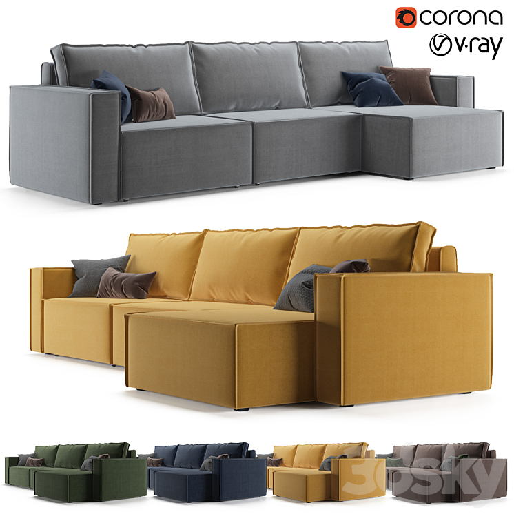 Corner sofa Loft divan.ru 3DS Max - thumbnail 1