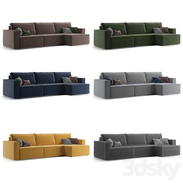 Corner sofa Loft divan.ru 3DS Max - thumbnail 2