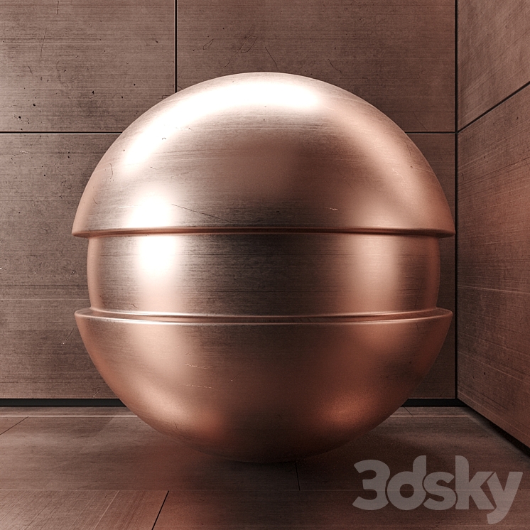 brushed copper 3DS Max - thumbnail 2