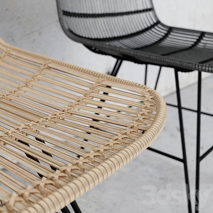 HKLiving – Rattan Dining Chair – 2 colors 3DS Max - thumbnail 2