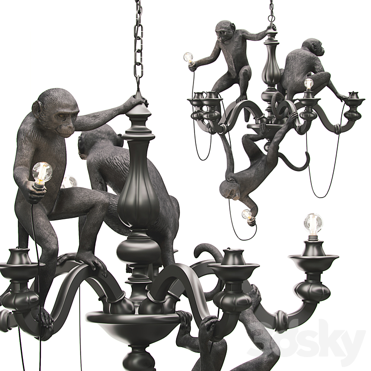 The monkey chandelier 3D Model Free