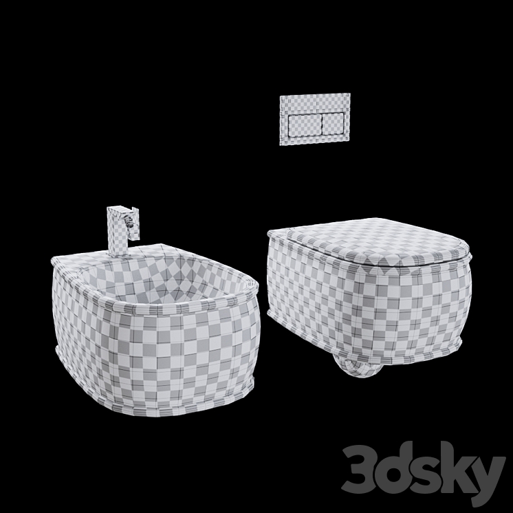 Artceram toilet and bidet Toilet and Bidet 3D model
