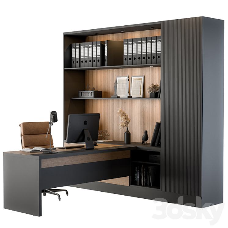 Office Furniture - Manager Set 04 3D Model