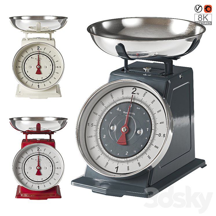 Kitchen appliance. Retro-style scales. 3DS Max - thumbnail 1
