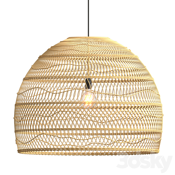 Wicker lamp globe xl 3D Model
