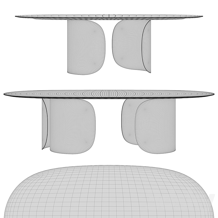 Opera-OSCAR-ovale-Dining Table set 3DS Max - thumbnail 2