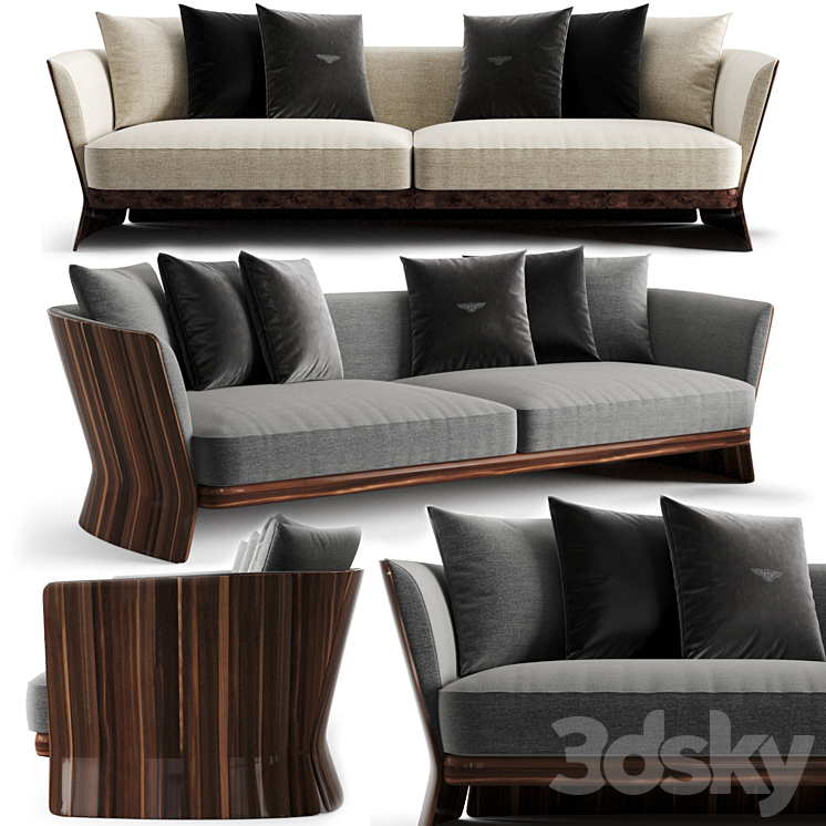 Bentley home newent sofa 3DS Max Model - thumbnail 1